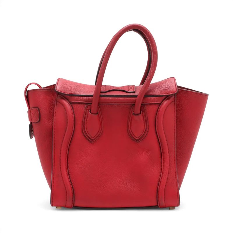 Celine Luggage Micro Shopper Leather Handbag Tote Women's EEE Cw67-1