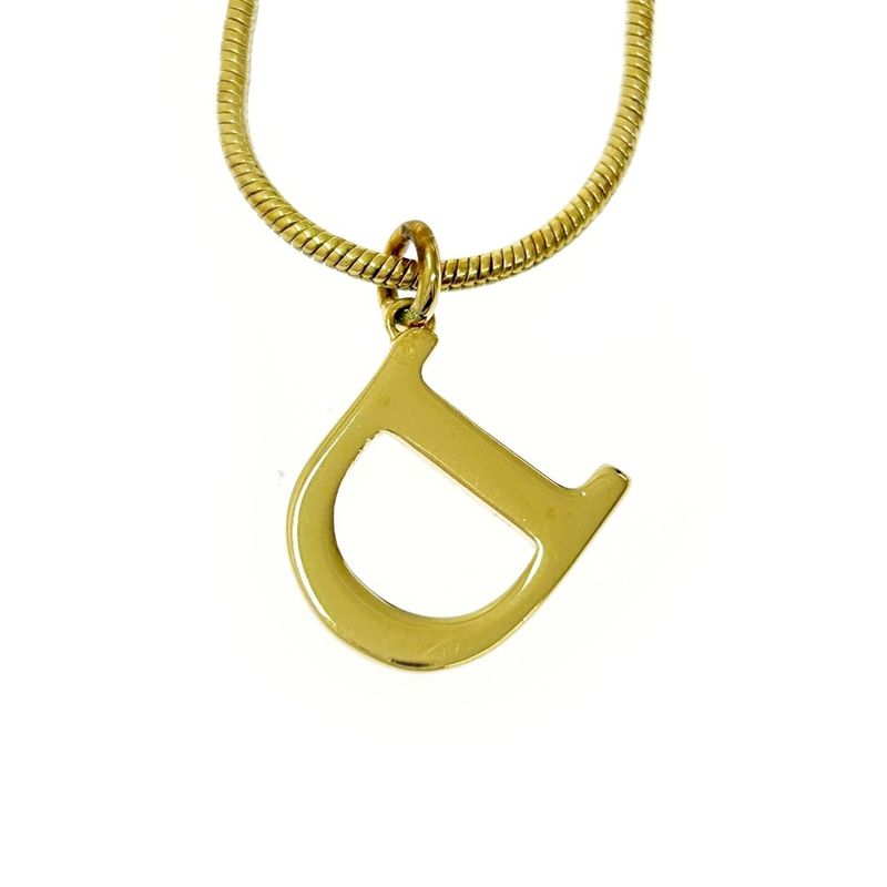 Christian Dior GP D Logo Necklace Women's Gold 408102 Necklace