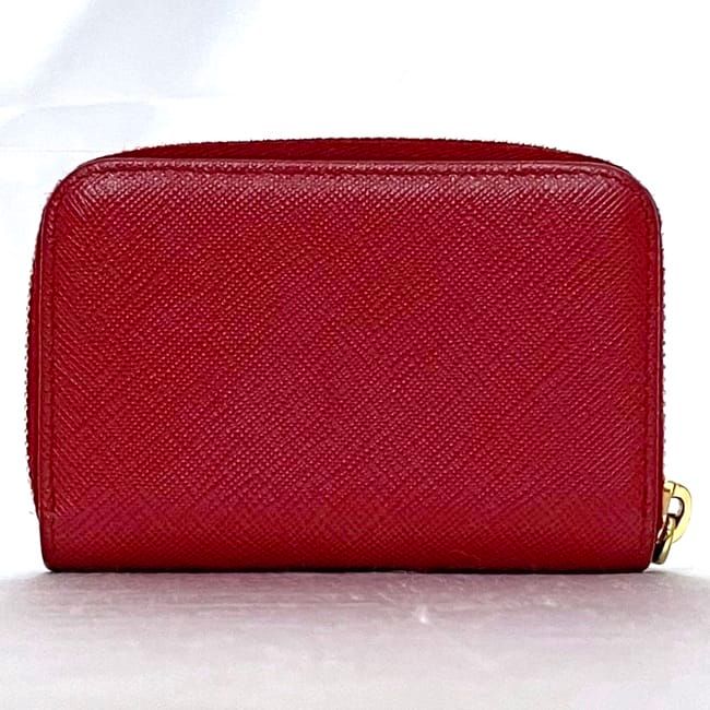 Prada Card Case Red 1ml040 Excellent Condition Saffiano Leather Preowned