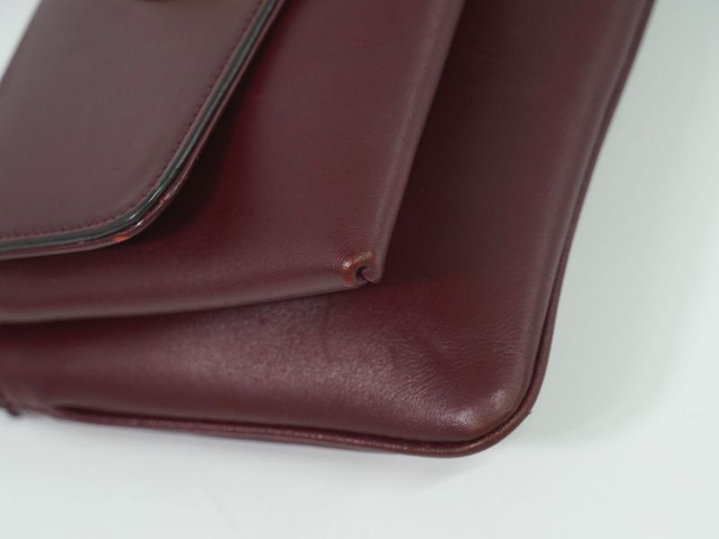 Authentic Gucci GG Marmont Arli Shoulder Bag Pochette Leather Bordeaux 550129