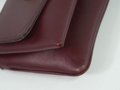 Authentic Gucci GG Marmont Arli Shoulder Bag Pochette Leather Bordeaux 550129