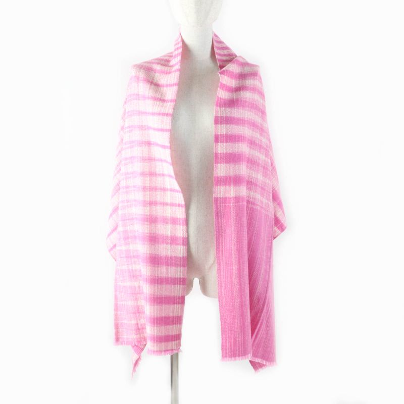 Hermes Jeu De Tissage Jeu De Tissage 100% Cashmere Leather Checked Scarf With