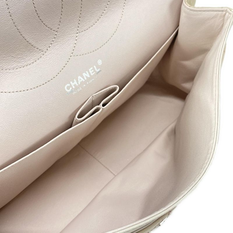 Chanel Shoulder Bag Double Flap Matelasse /255 Ivory And Light Pink Lambskin