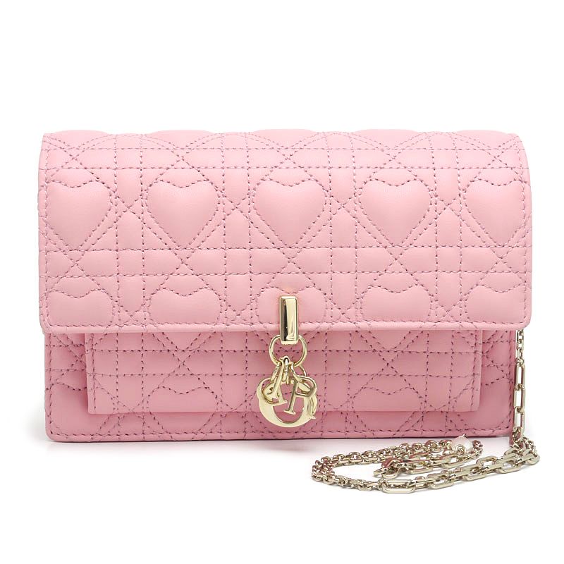 Dior MISS DIOR Chain Pouch Heart Pink Cannage Limited Edition