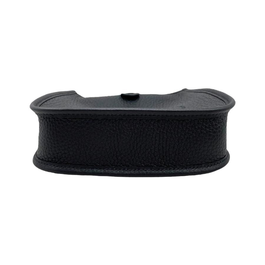 Hermes Shoulder Bag Evelyn TPM W Engraved Taurillon Clemence Noir Black Black