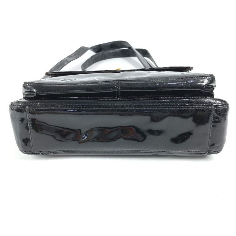 Chanel Shoulder Bag CC Coco Logo A08036 Enamel Black