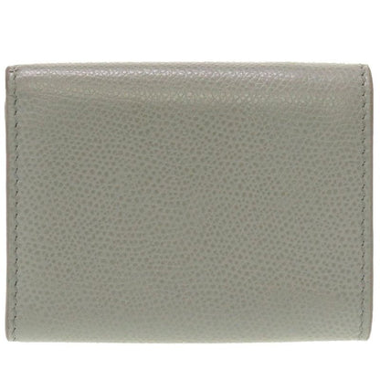 Christian Dior Compact Wallet Leather Gray Trifold Wallet Purse Wallet 0037