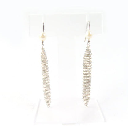 Tiffany & Co Ag925 Current Ag925 Mesh Tassel Earrings With Pearl (for Both