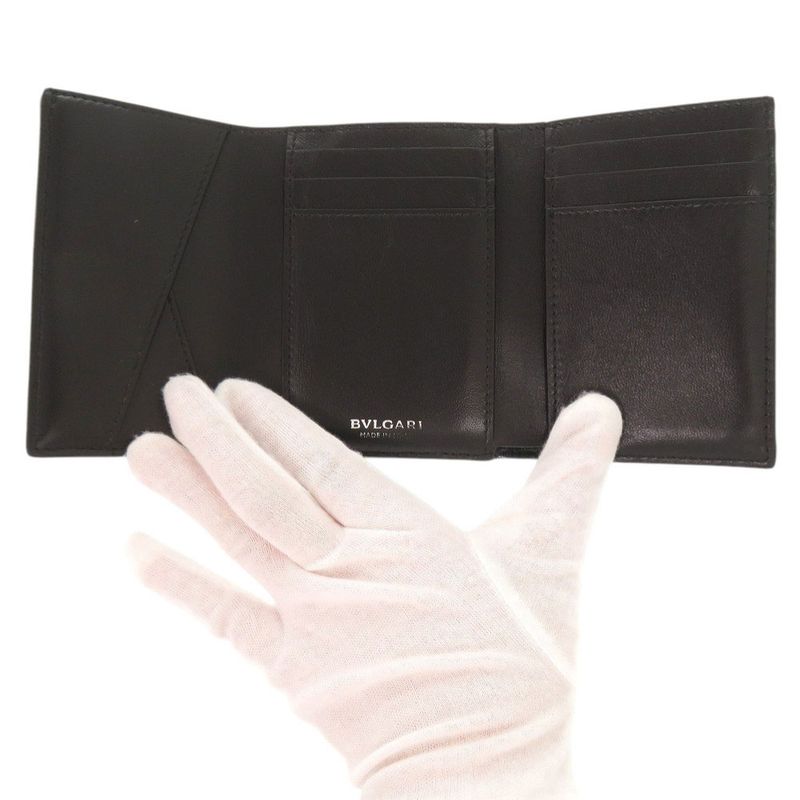 Bulgari Clip Denim Blue Trifold Wallet 1905 Bvlgari