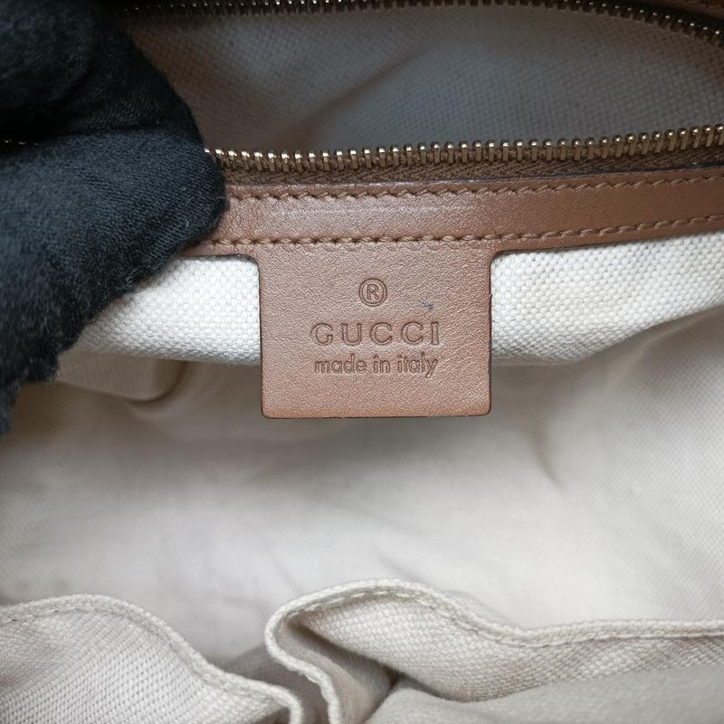 Gucci Sherry Line Beige And Pink Boston Bag Canvas And Leather Travel Duffle Bag