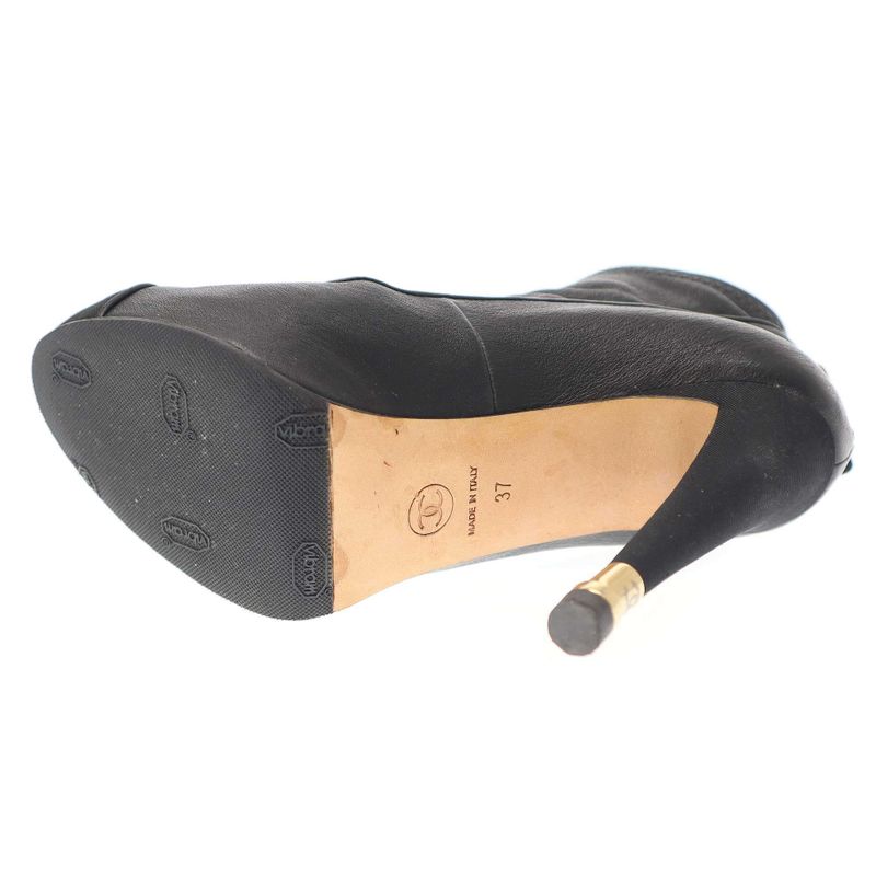 Chanel Leather Boots G28123y05726 Black 37