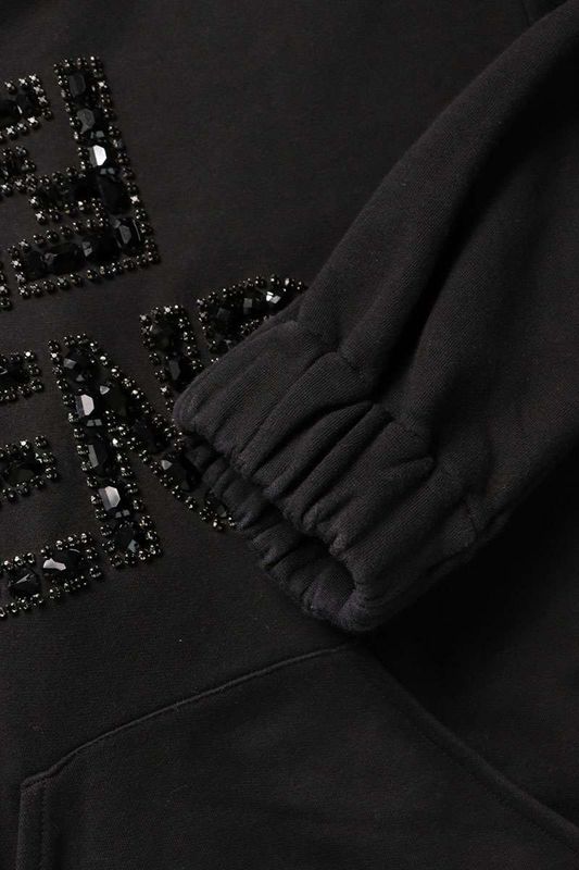 Fendi Fs7158 A7W7 Logo Bijoux Embellished Back Slit Sweatshirt Women's XXS