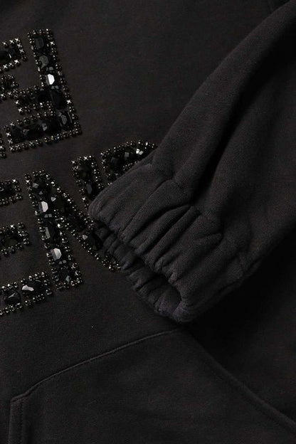 Fendi Fs7158 A7W7 Logo Bijoux Embellished Back Slit Sweatshirt Women's XXS