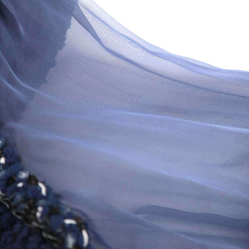 Chanel Tweed Sheer Combination Half Zip Blouse Shirt and Dress Setup P45591w0525