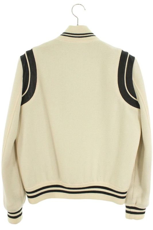 Saint Laurent Paris Teddy 354718 Y213q Leather Trim Stajan Blouson Men's 48