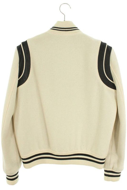 Saint Laurent Paris Teddy 354718 Y213q Leather Trim Stajan Blouson Men's 48