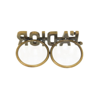 Christian Dior J'adior Double Finger Ring Metal Size M Gold Ring 1284 Christian