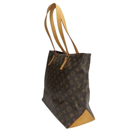 Louis Vuitton Tote Bag Cabas Mezzo M51151 Monogram Nubuck Leather Brown Gold