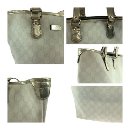 Gucci White Gold Hardware GG Supreme Canvas 189896 Tote Bag Shoulder Bag Women