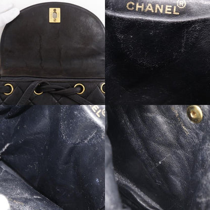 Chanel Matelasse Chain Backpack Coco Mark A10177 Lambskin Black Women's