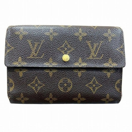 Louis Vuitton Monogram Porte Trésor Etui Chequier M61200 Trifold Wallet Unisex