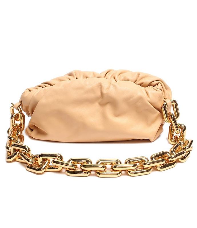 Bottega Veneta Chain Leather Shoulder Bag Body Bag Gold Hardware Clasp the