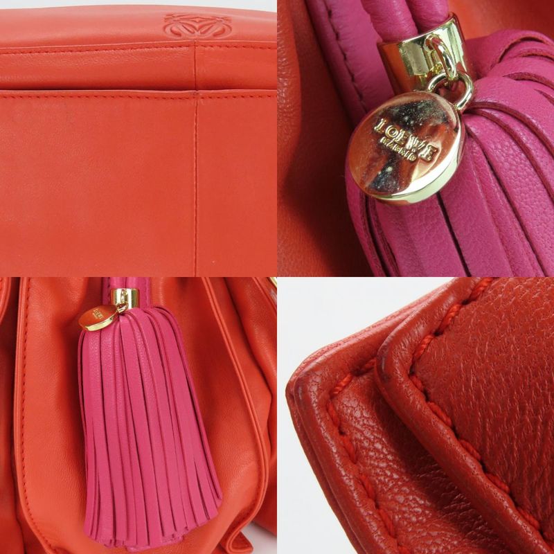 Loewe Shoulder Bag Flamenco Nappaleather Orange Pink Shoulder Crossbody 2WAY