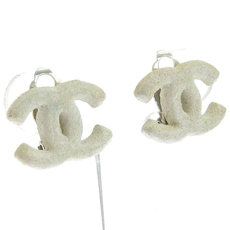 Chanel Coco Mark Metal White 03A Ladies 9.5g Earring
