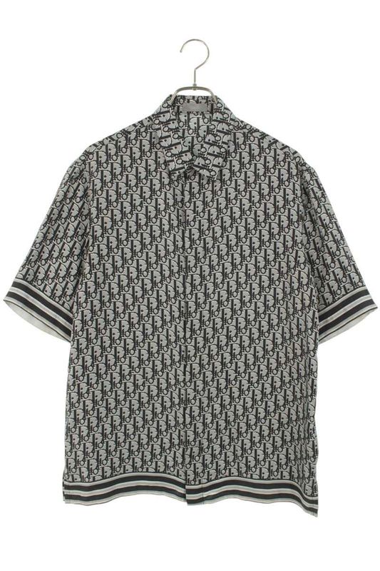 Dior 193c545a4751 Obscure All Over Silk Short Sleeve Shirt Men 38