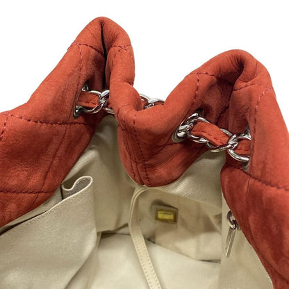 Chanel Tote Bag Matelasse Red Chain Shoulder / Silver Hardware / Coco Mark