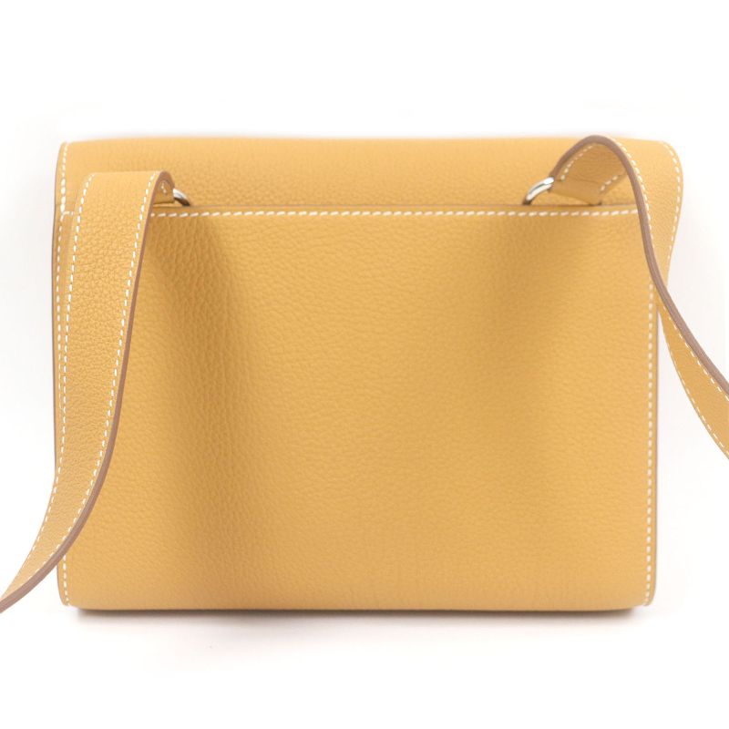 Hermes Sac A Depeches 21 Togo Leather Shoulder Bag Natural Sable W Engraved