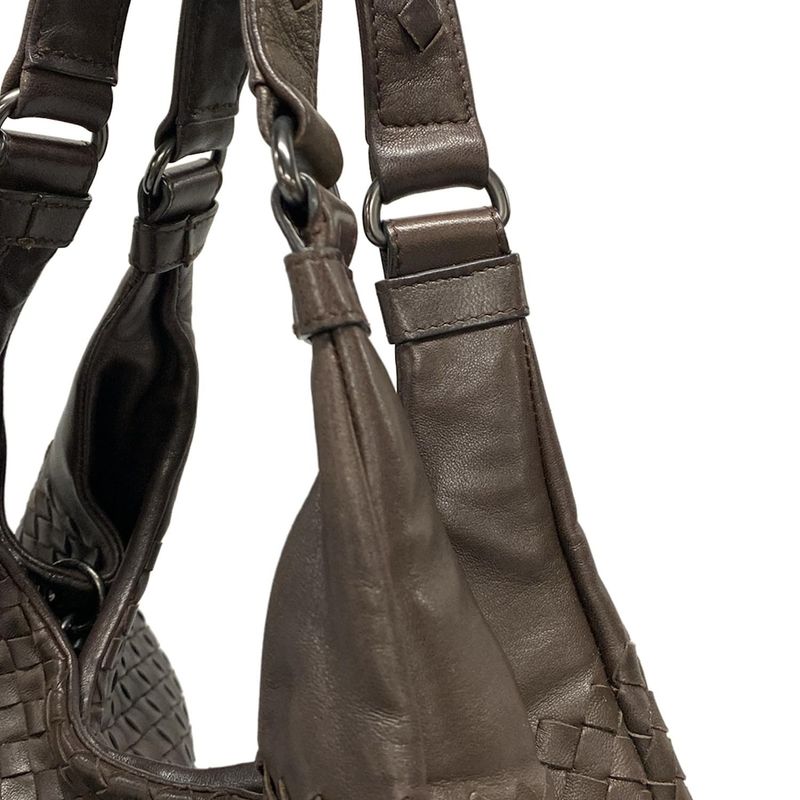 Bottega Veneta Intrecciato Tote Bag 125787 Dark Brown Leather