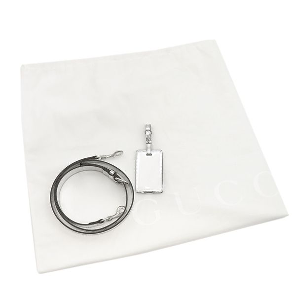 Gucci Boston Bag GG Embossed Medium Duffel Bag Mirror Effect Fabric Metallic