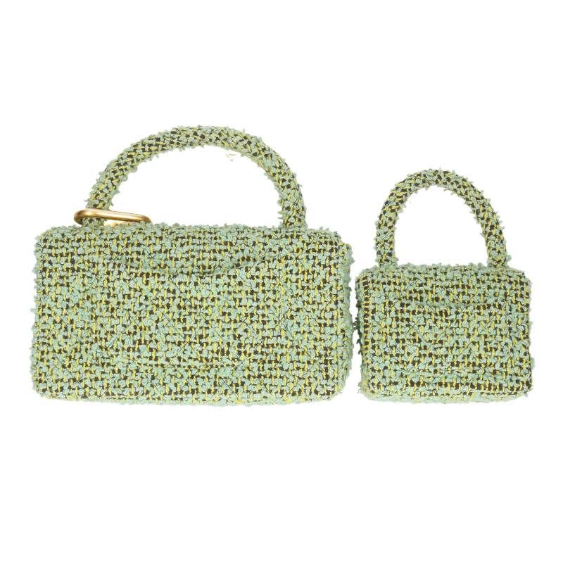 Chanel Parent And Child Bag Tweed Pair Handbags Women's