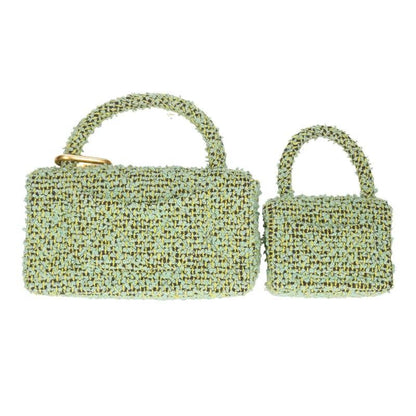 Chanel Parent And Child Bag Tweed Pair Handbags Women's