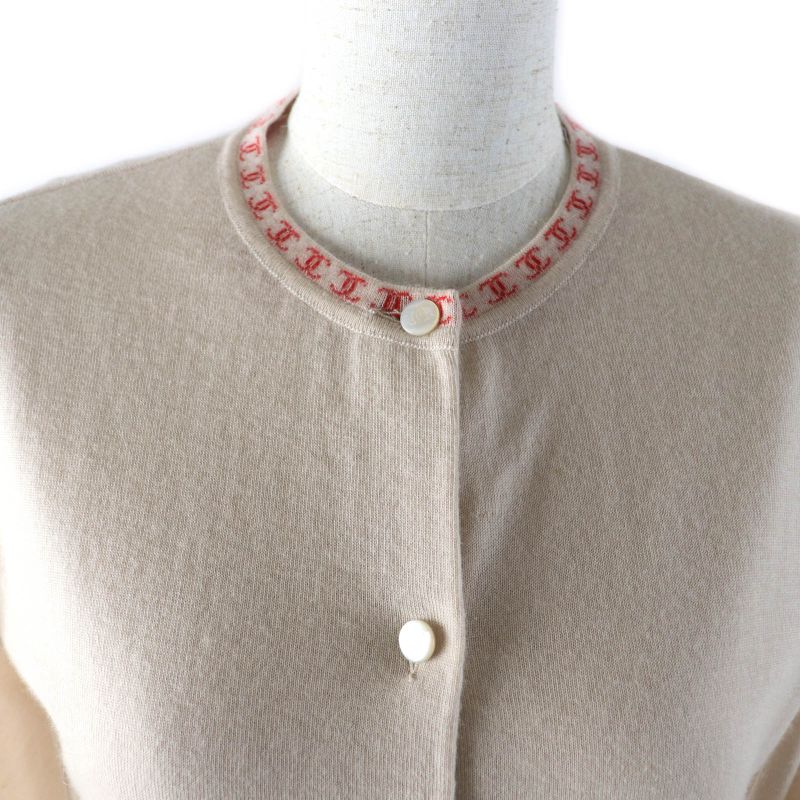 CHANEL Vintage 01S P17962 100% Cashmere Coco Mark Cardigan + Sleeveless Knit