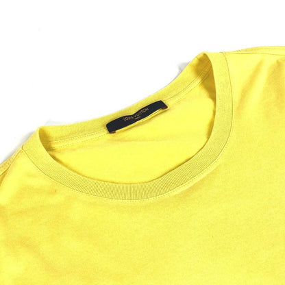 Louis Vuitton Short-sleeved T-shirt Logo LV Circle Cotton Yellow