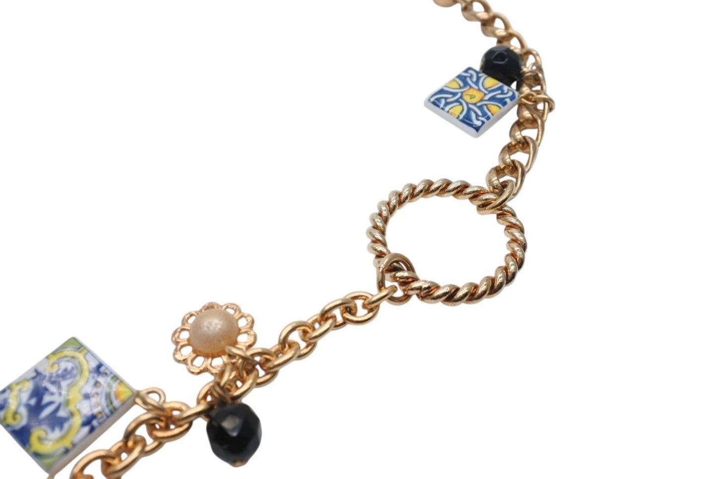 Dolce & Gabbana Necklace Mexican Tile Style Brass Terracotta — view 3