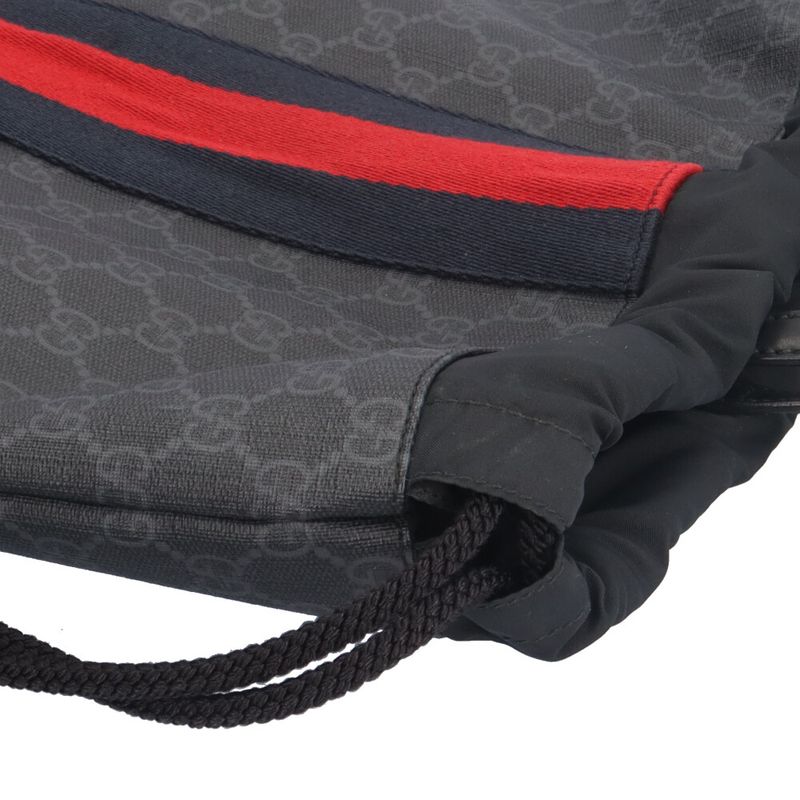 Gucci Drawstring Bag Sherry Backpack Daypack GG Supreme Canvas 473872 Men's