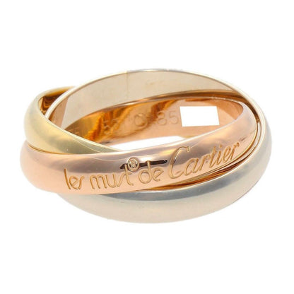 CARTIER Trinity Ring 52 K18YG 18K Yellow Gold White Gold Rose Gold Women's