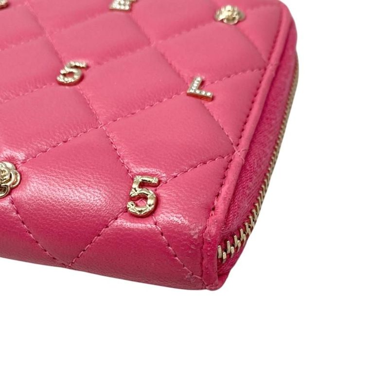 Chanel Long Wallet Long Zip Round Wallet Ap1590 Matelasse Lambskin Coco Mark