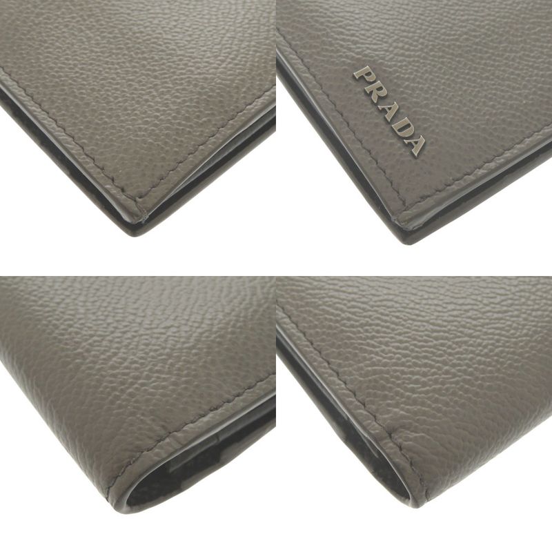Prada Leather Gray Bifold Long Wallet Bifold Long Wallet Long Wallet 1332 Prada