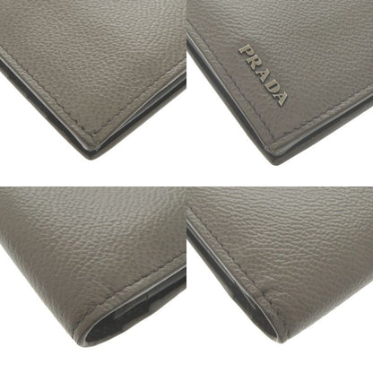 Prada Leather Gray Bifold Long Wallet Bifold Long Wallet Long Wallet 1332 Prada