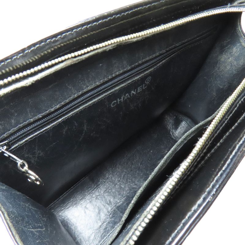 Chanel Chain Bag Coco Mark Silver Hardware Handbag Enamel Women