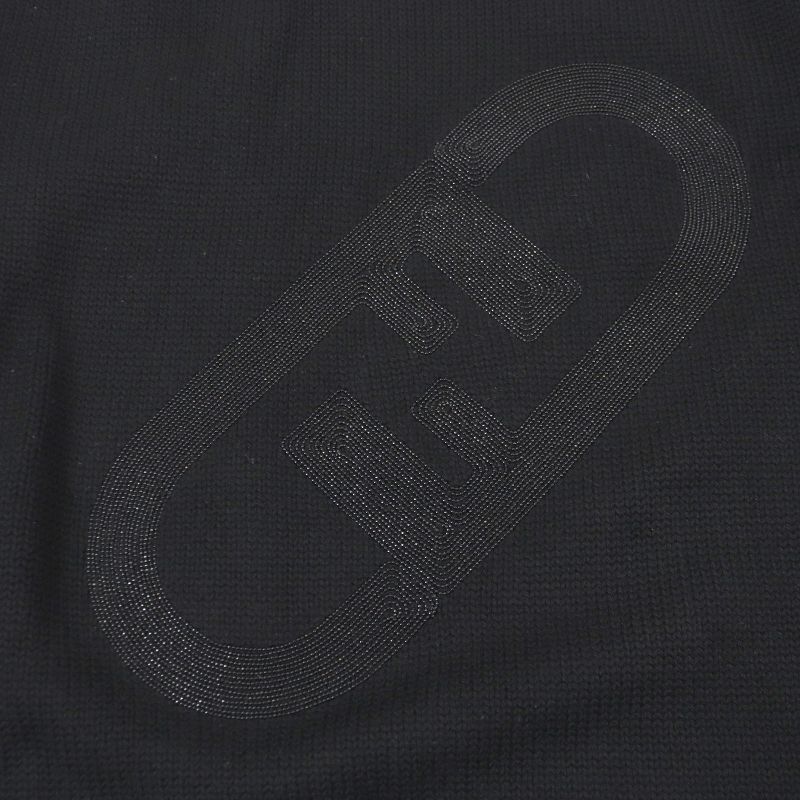 Fendi 2022 Fzx088 100% Wool FF Logo Zucca Bijoux Sweater Long Sleeve Knit