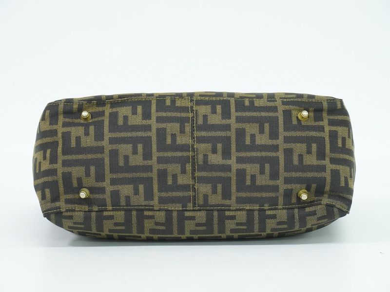 Authentic Fendi Zucca Tote Handbag Canvas Brown 26329 Zucca Bag Pre-owned