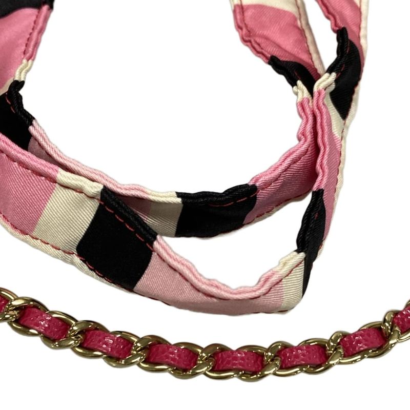 Chanel Tote Bag Matelasse Pink X Black X White Gold Hardware / Chain Shoulder /