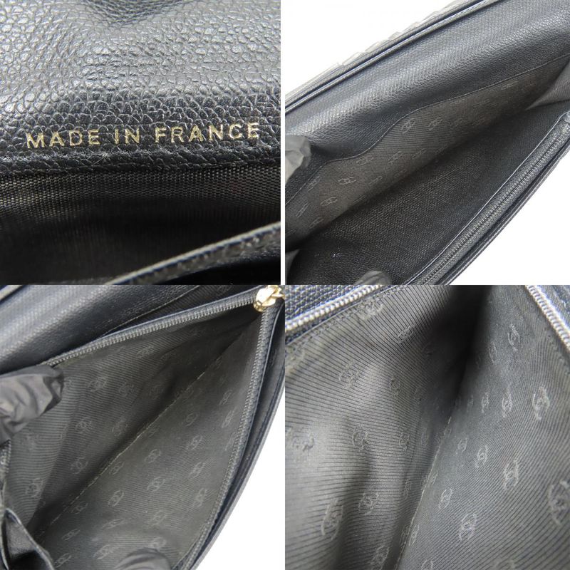 Chanel Long Wallet A20904 Leather Black Gold Hardware 11 Coco Button For