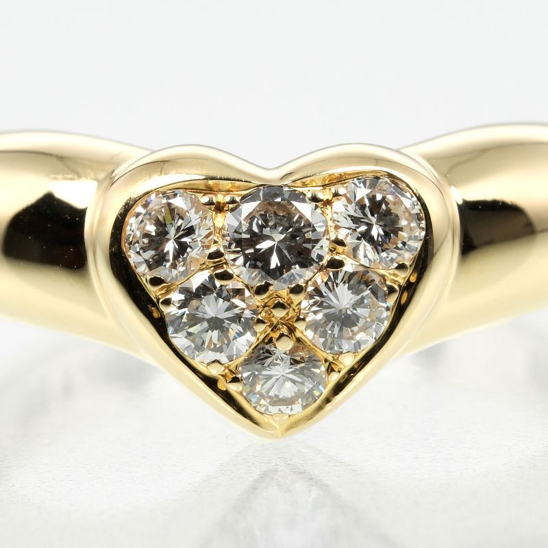 Tiffany & Co Pave Heart 18K Yellow Gold And Diamonds #7 Ladies 4g Ring