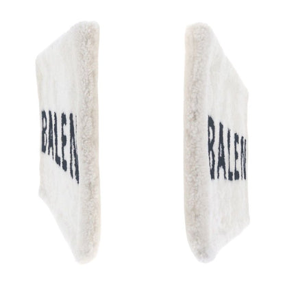 Balenciaga Shearling Logo White Silver Hardware Mouton 492681 Clutch Bag